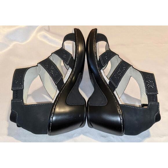JBU by Jambu Women's Bianca Wedge Sandals Black Memory Foam Comfort Size 7.5 M - Picture 5 of 8
